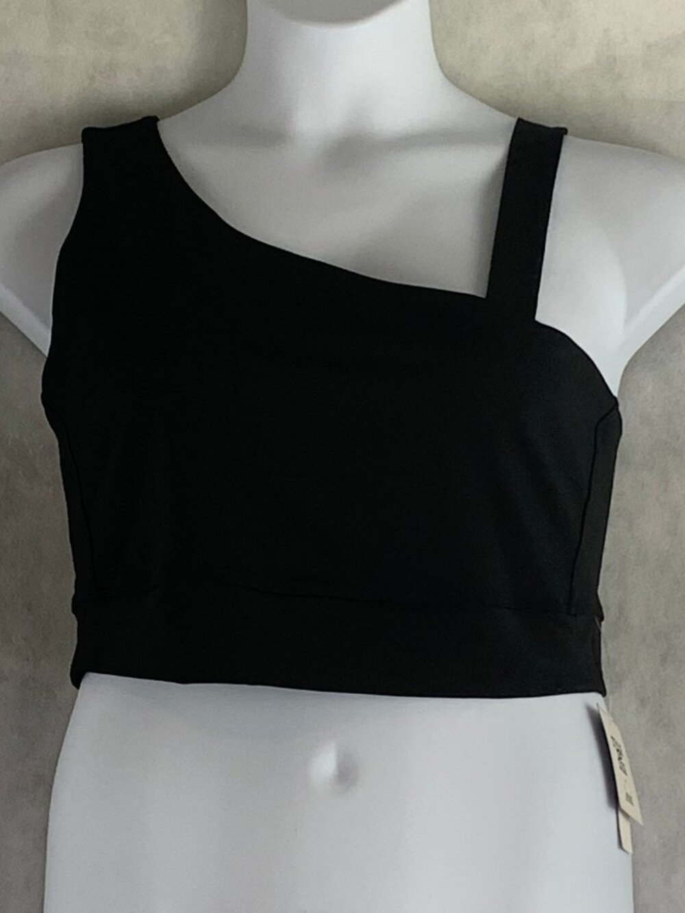 Jenni Women's Plus Size Asymmetric One-Shoulder Lounge Sleep Bra, Black, 2X